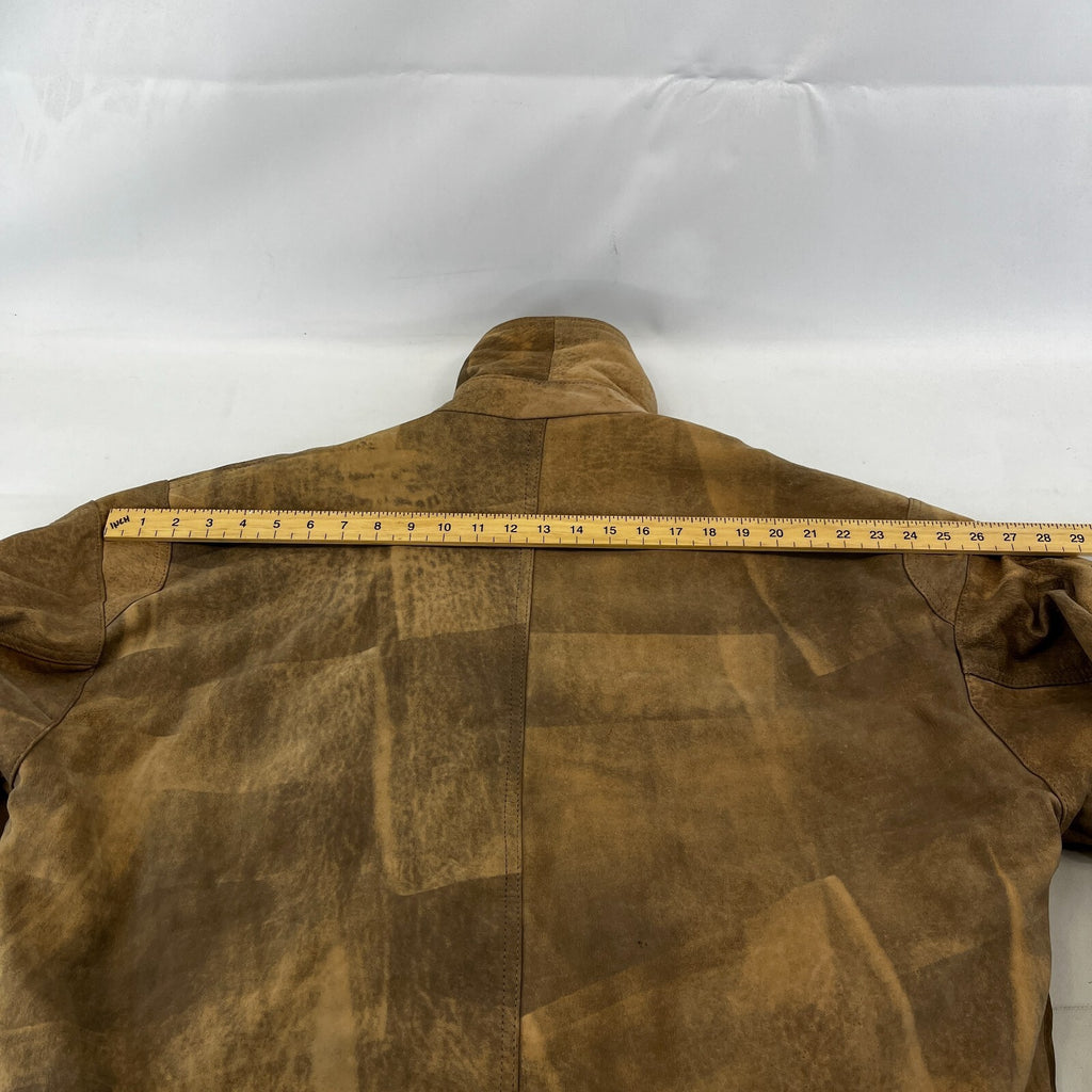 The Vali Collection Soft Leather Jacket 80s Brown Distressed Look size XL