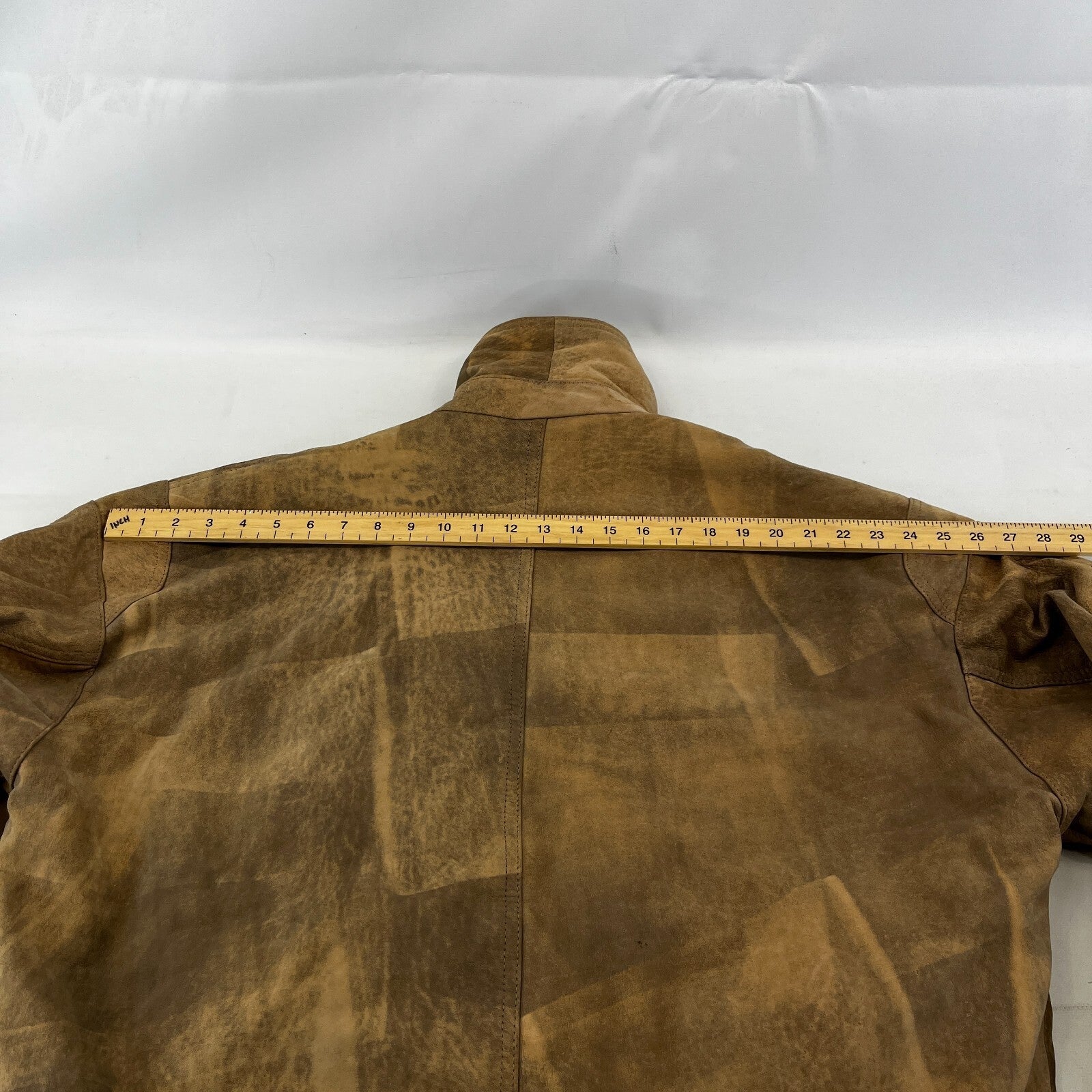 The Vali Collection Soft Leather Jacket 80s Brown Distressed Look size XL