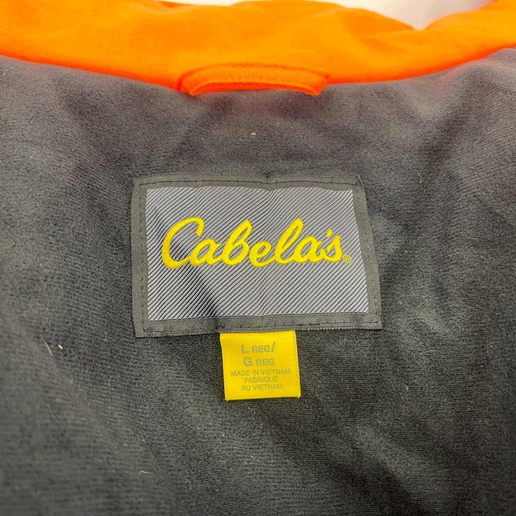 Cabelas Fluorescent Orange Softshell Chore Coat Warm Jacket with Hood size Large