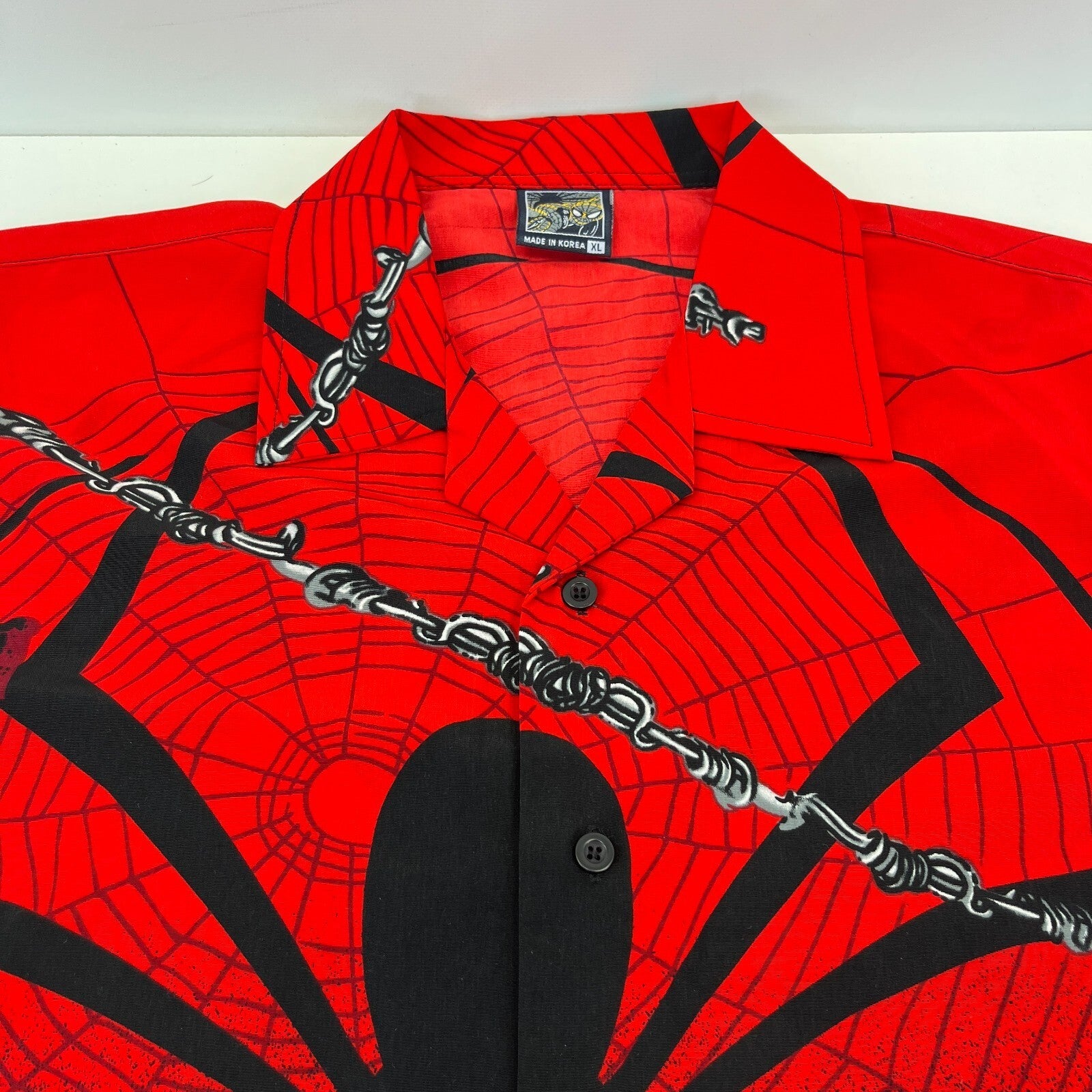 Vintage Spider-Man Shirt Mens size XL Red All Over Print Marvel Movies Y2K