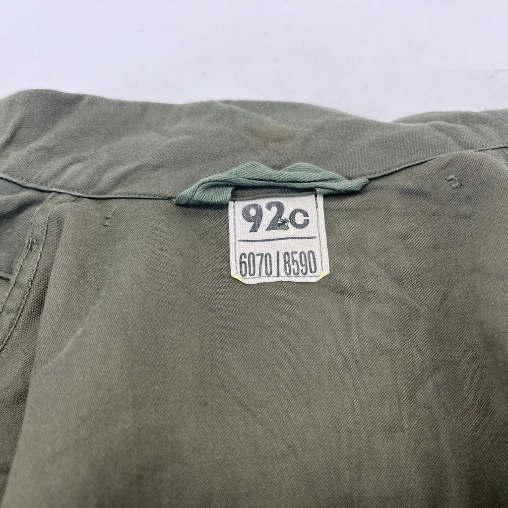 Vintage 1983 Socovet French Army Jacket Fatigue Smock Olive Green size 92C (M)