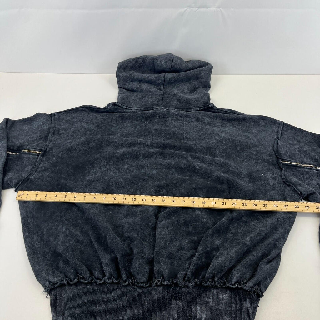 Drop Dead Distressed Look Grey Hoodie Zip Sleeves 100% Cotton Streetwear UK 2XL