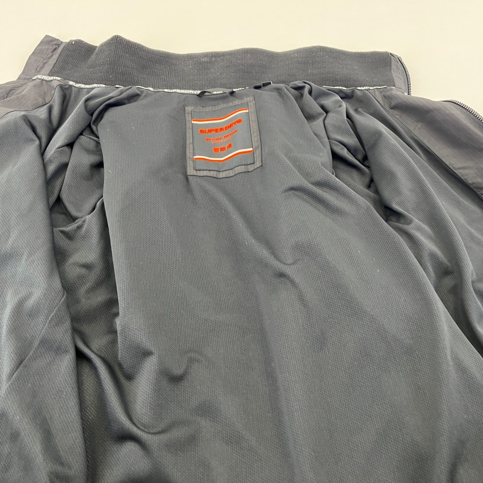 Superdry Men's Softshell Windbreaker Jacket in Black Ripstop UK size M