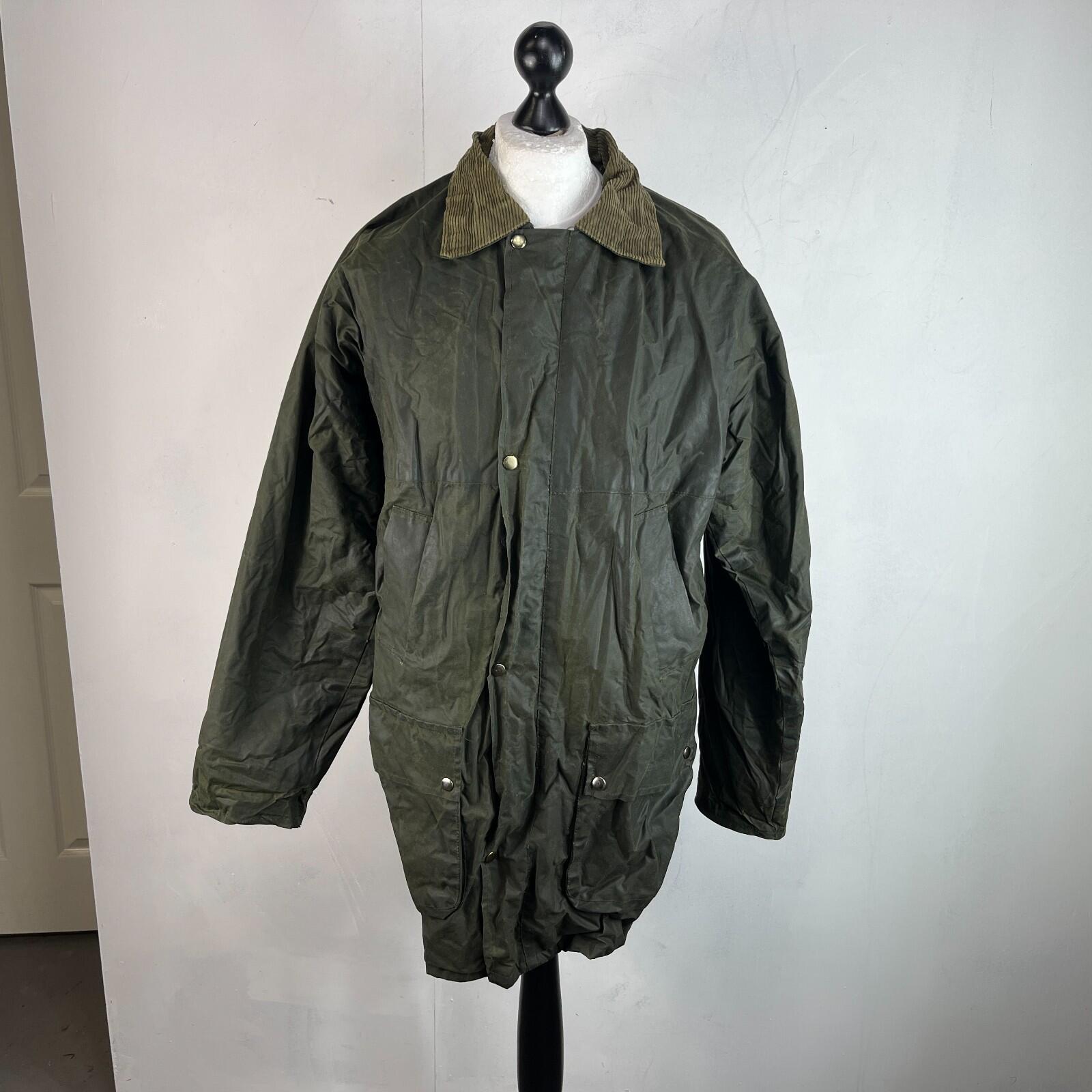 Black Star Men's Insulated Wax Jacket in Green size XL Utility Retro Waxed Coat