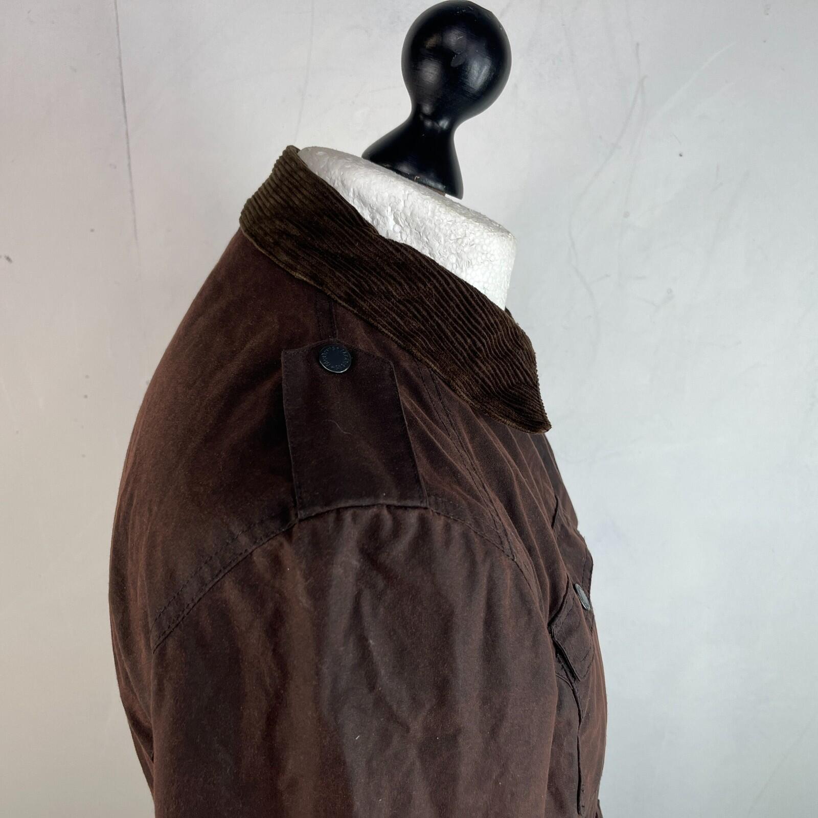 Mc Orvis Wax Jacket Womens size S Brown Waxed Coat with Belt Made in the UK