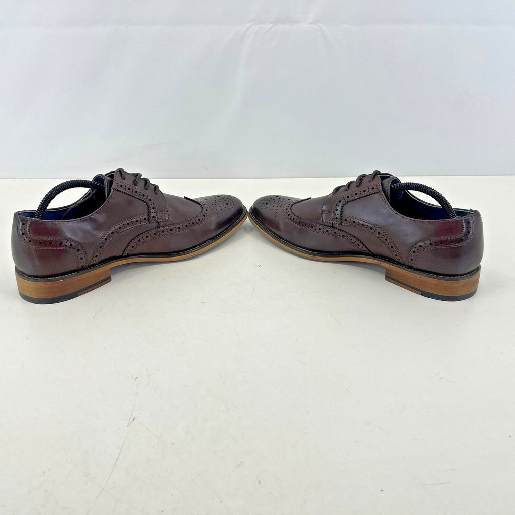 Bruno Marc New York Men's Dark Brown Leather Lined Dress Shoes UK 8.5 EU 42.5