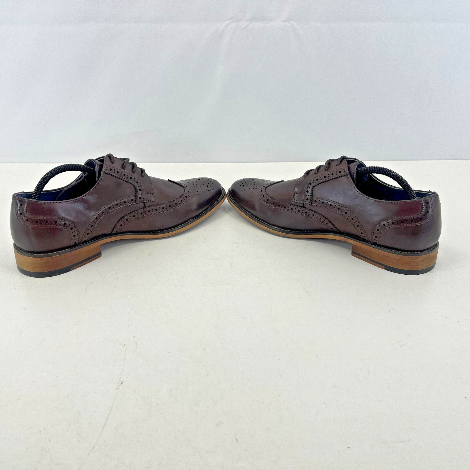 Bruno Marc New York Men's Dark Brown Leather Lined Dress Shoes UK 8.5 EU 42.5