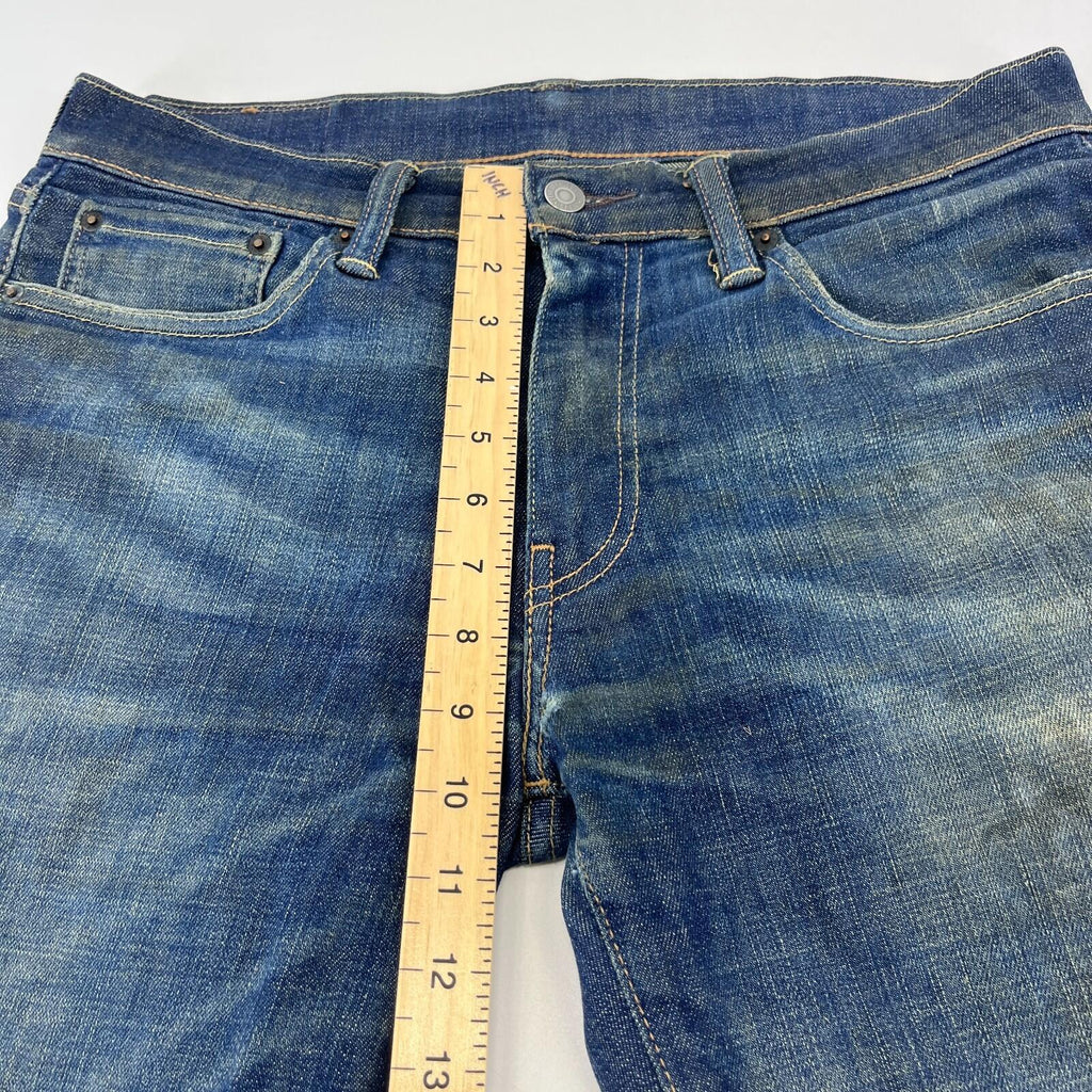 Levis 511 Distressed Slim Fit Jeans W32 L30 Blue Denim Straight Leg Mens Casual