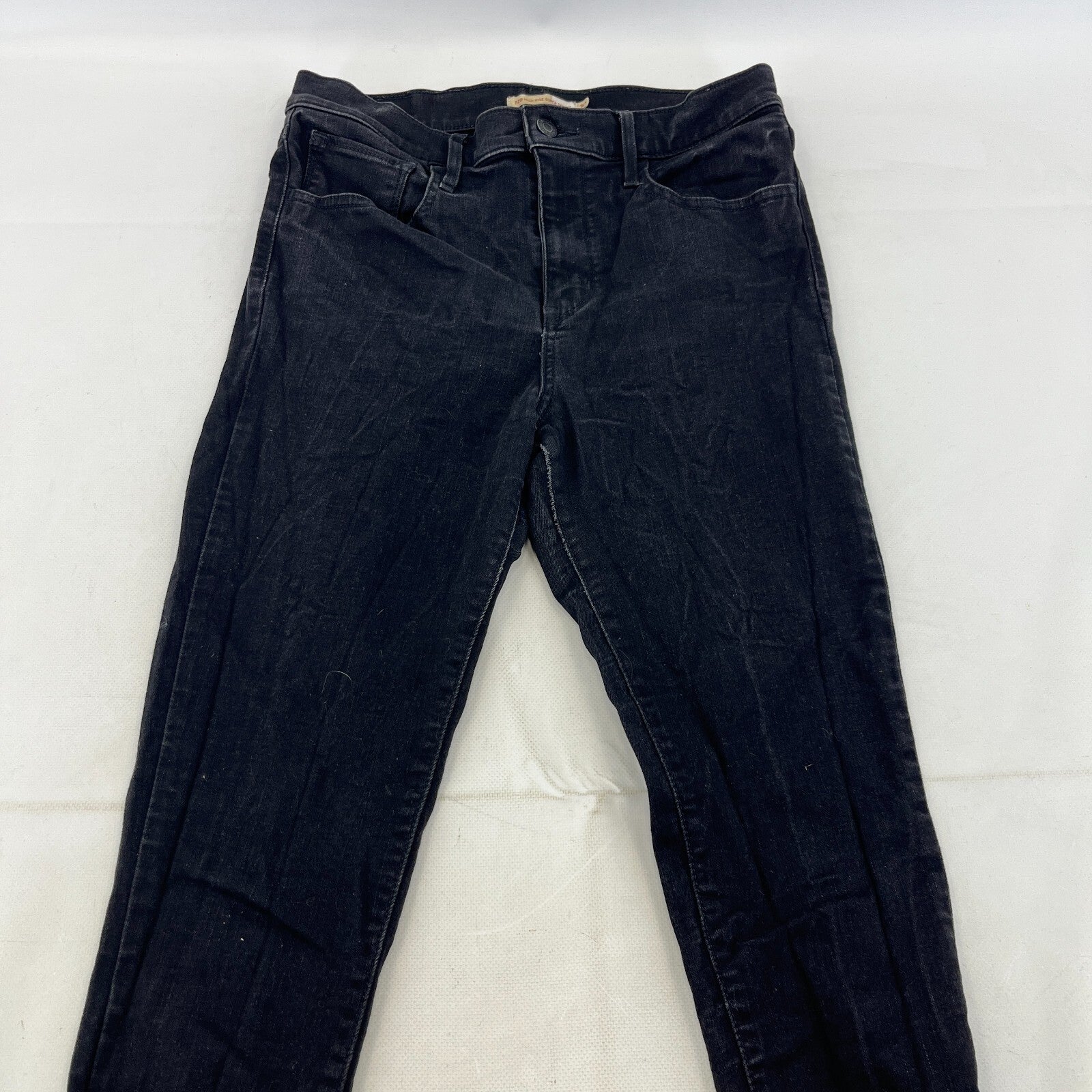 Levi's 720 High Rise Super Skinny Jeans W30" L29" - Black Cotton Denim