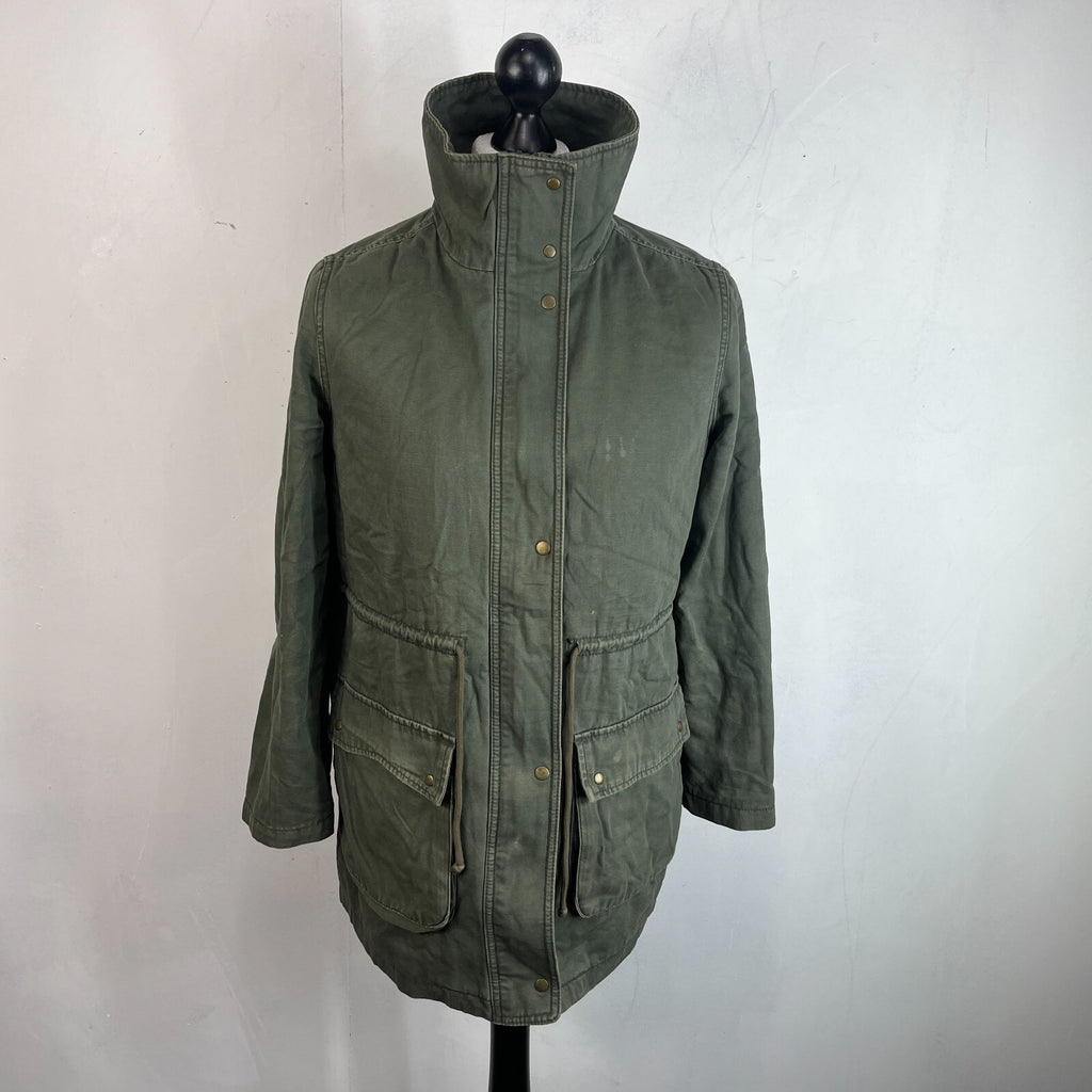 Old Navy Womens Khaki Green Parka Vintage Insulated Scooter Jacket size Medium