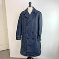 Vintage US Army Military Long Trench Coat Raincoat in Black size 42R