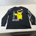 Criminal Damage Premium Black Pokémon Pikachu T-Shirt Long Sleeve size Medium