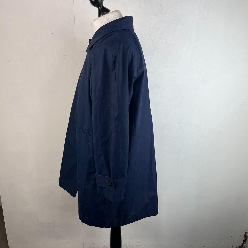 M&S Mid Length Trench Coat Navy Blue Women's UK 22 Button Front Smart Casual