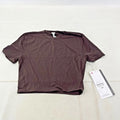 Lululemon Wundermost Nulu Cropped T-shirt Dark Brown size Small - New