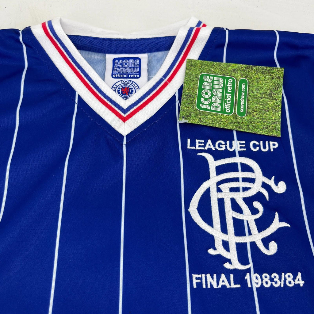 Rangers FC 1983/84 Score Draw Retro Football Shirt League Cup Final size S - New