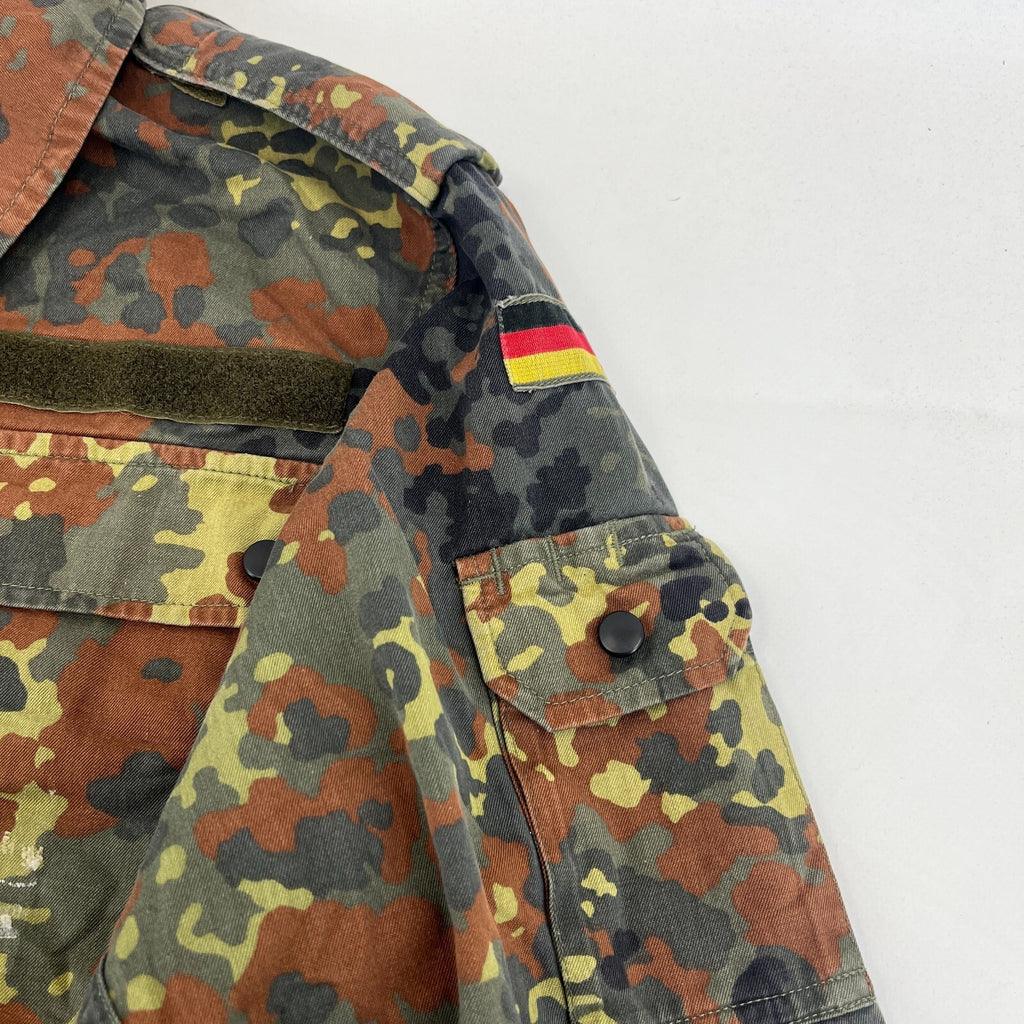 Vtg German Army Flecktarn Camouflage Summer Jacket Combat Green Gr.2 (Medium)