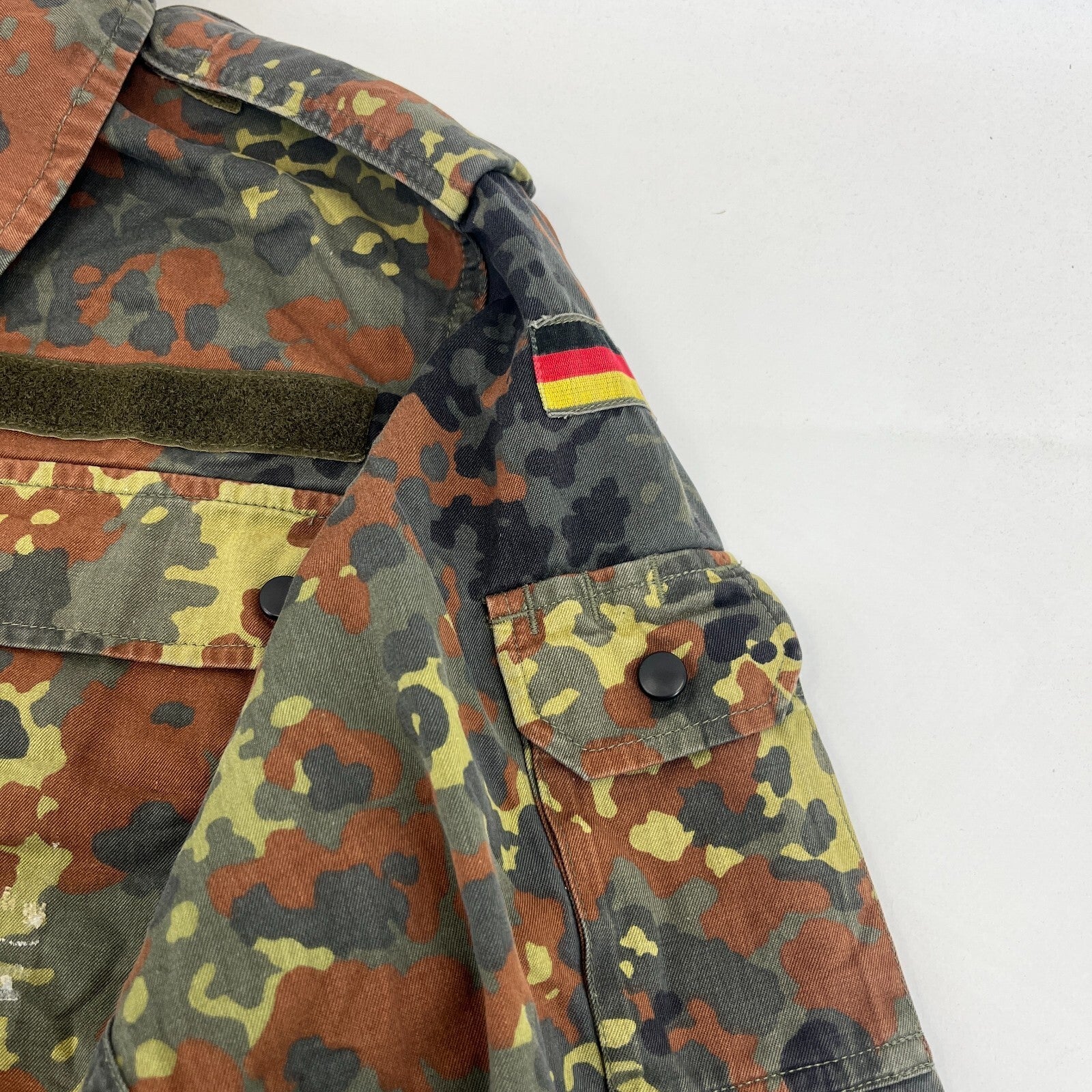 Vtg German Army Flecktarn Camouflage Summer Jacket Combat Green Gr.2 (Medium)