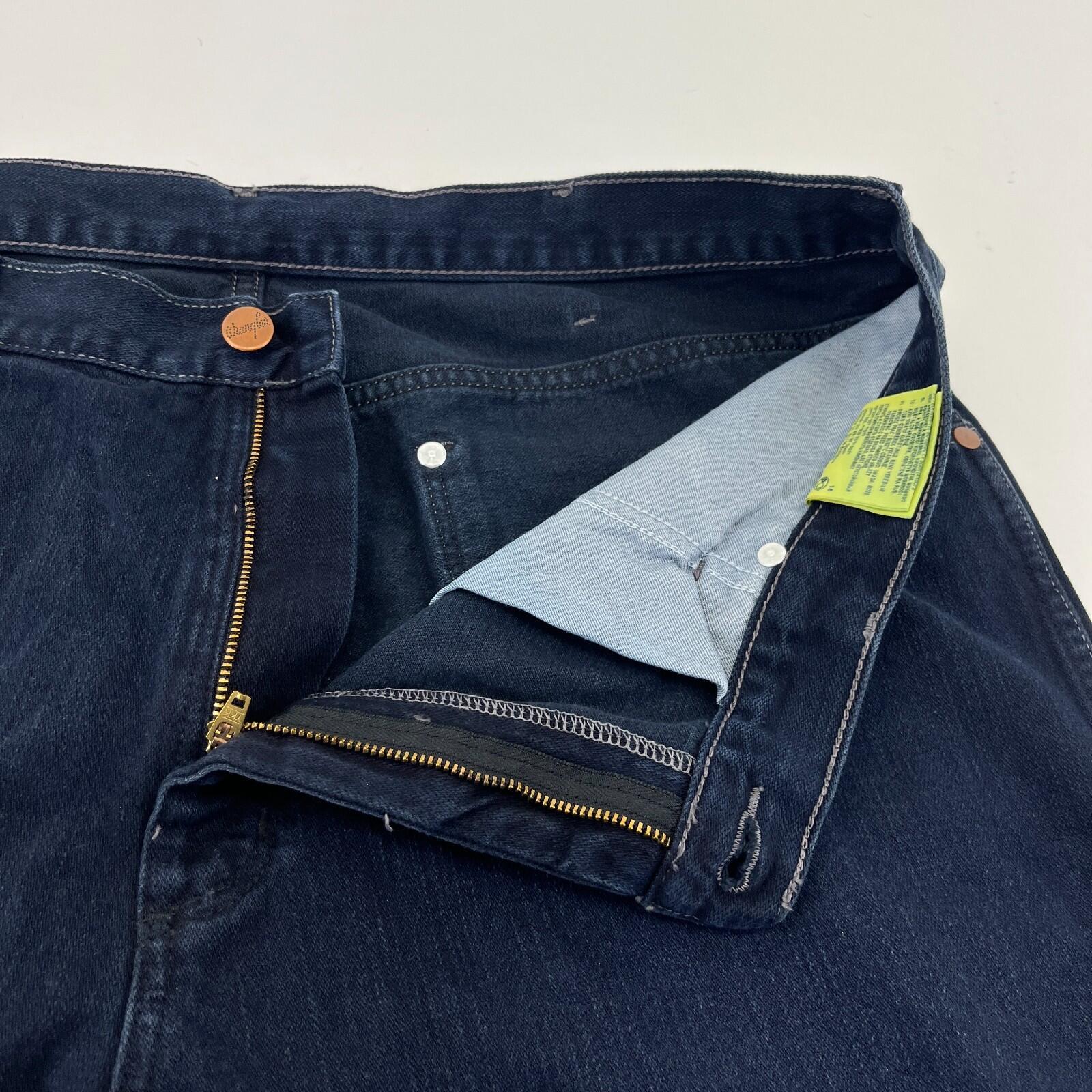 Wrangler Alaska Jeans Men Dark Blue Denim Straight Regular W38" L34"