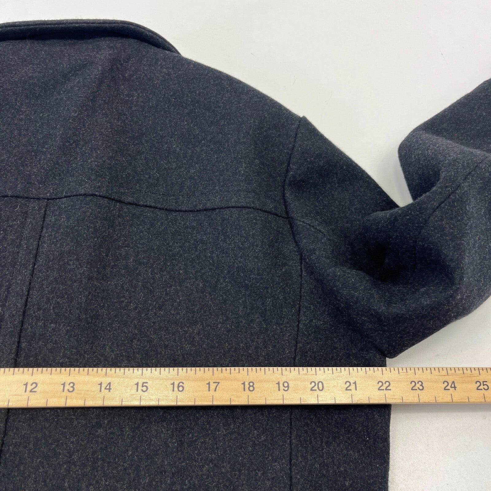 Hackett London Men's Double Breasted Peacoat Charcoal Grey size M