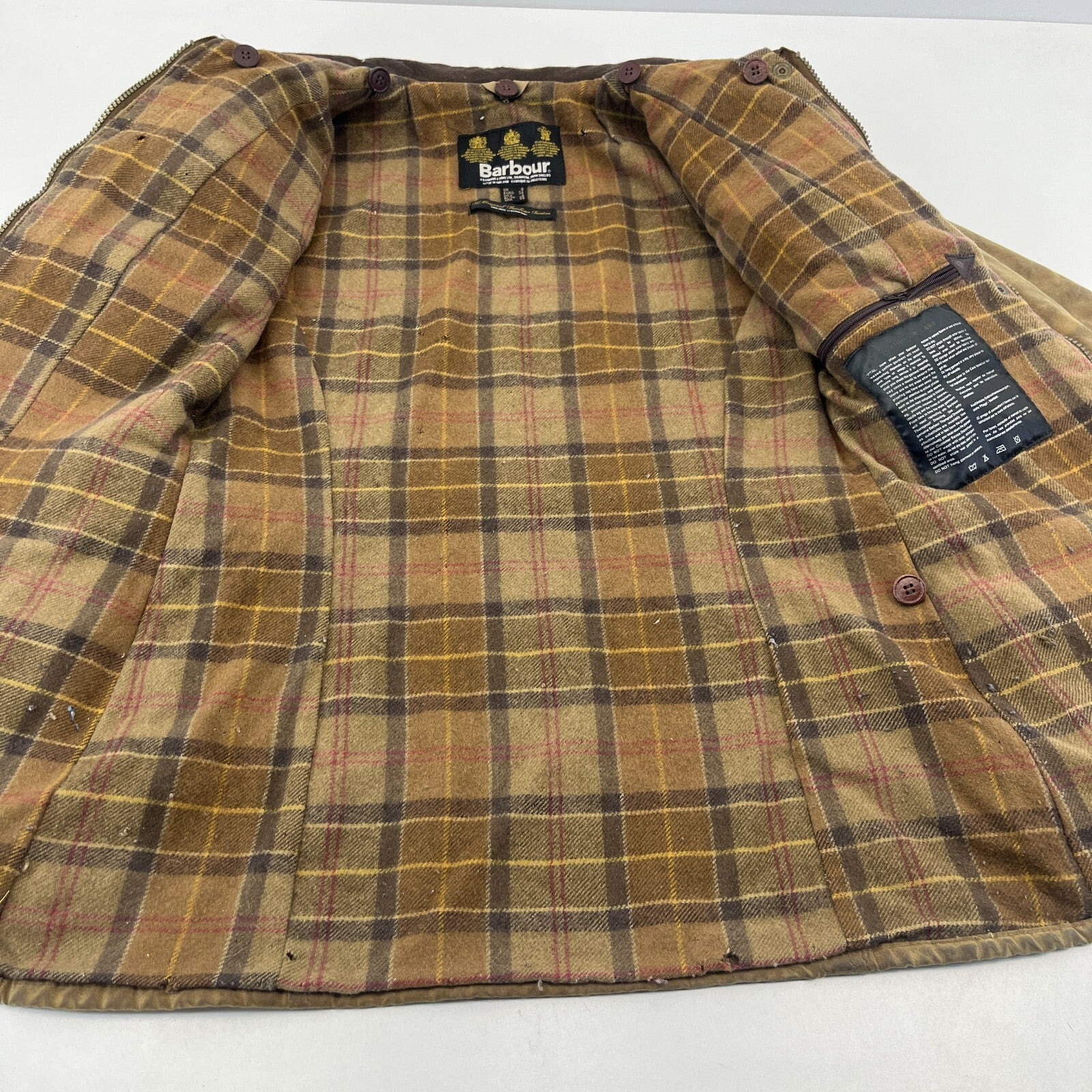Barbour L1600 Distressed Look Wax Utility Jacket Women’s UK 8 Brown Field Coat