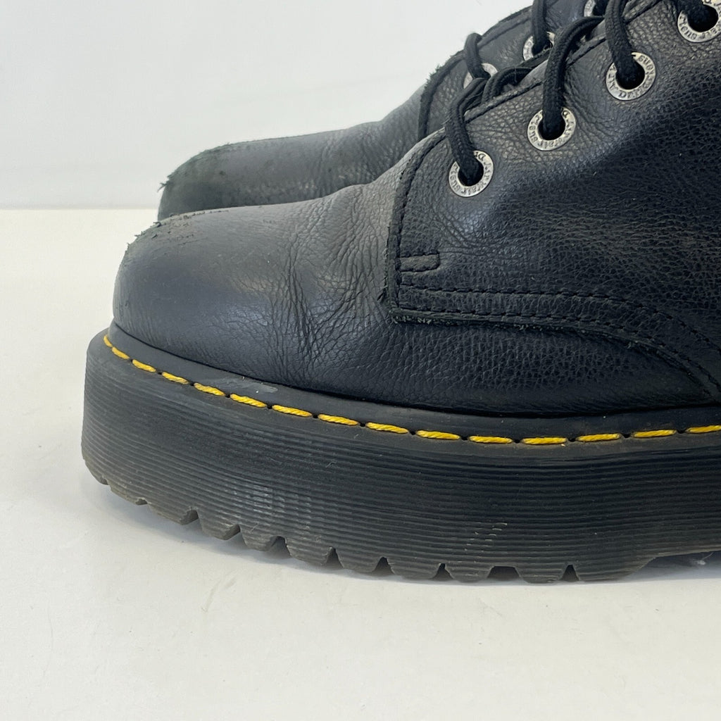 Dr. Martens Jadon III Boots Soft Black Leather Chunky Quad Platform UK 9 EU 43