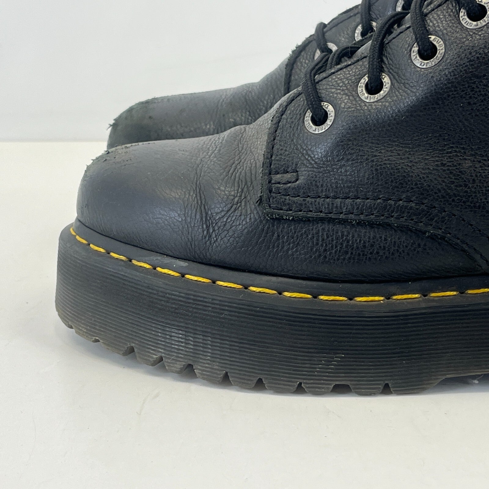 Dr. Martens Jadon III Boots Soft Black Leather Chunky Quad Platform UK 9 EU 43