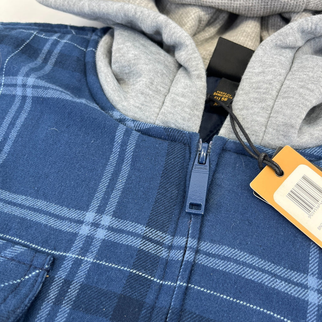 Bench Men's Quilted Padded Work Chore Shirt Lumberjack Jacket Top with Hood 2XL