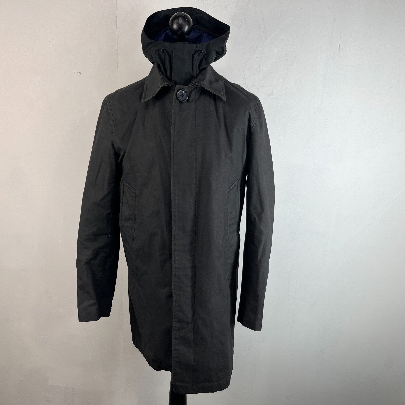 Superdry Idris Elba The Director Raincoat Jacket w/ Removable Hood Black size M