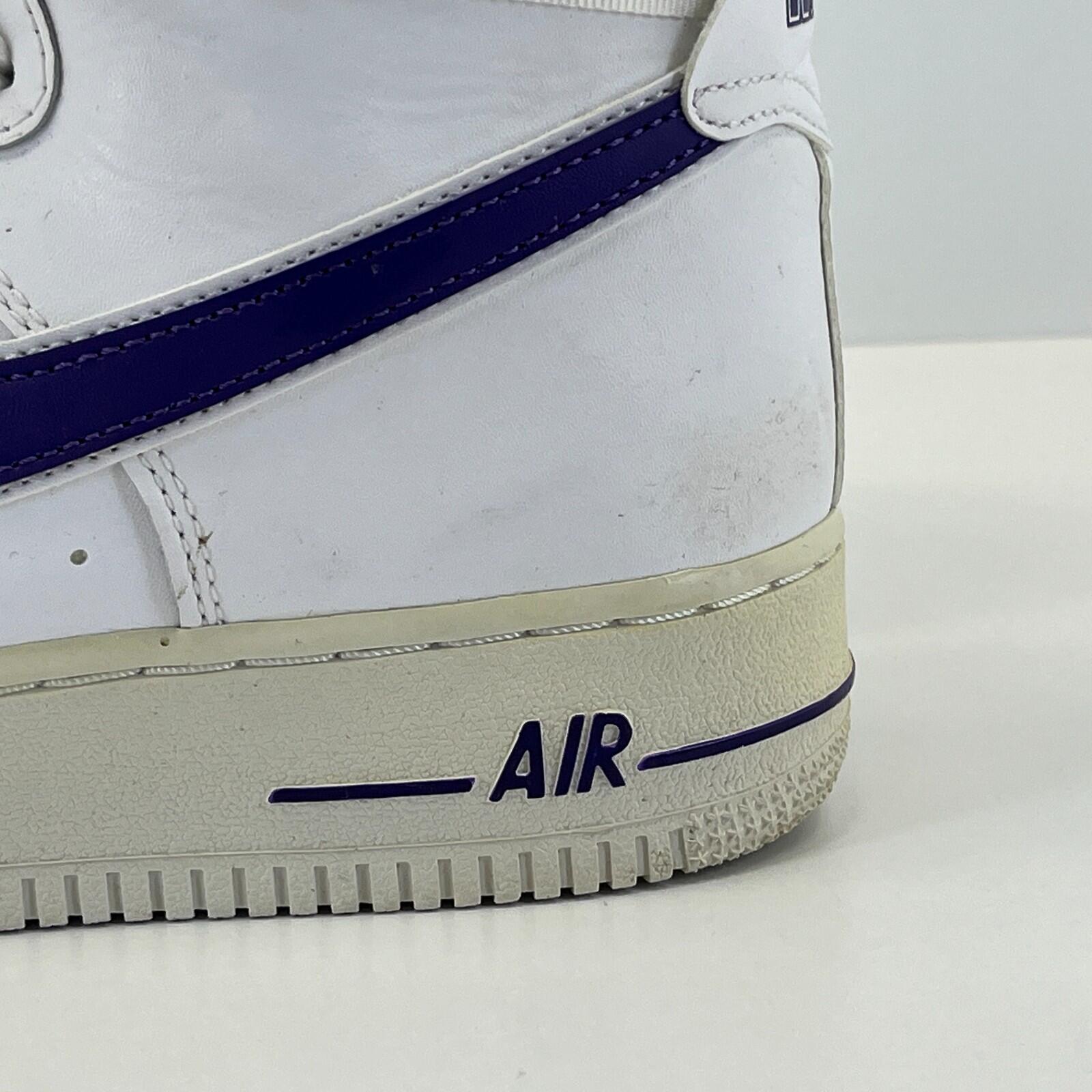 Nike Air Force 1 High '07 Court Trainers White/Purple UK size 9.5