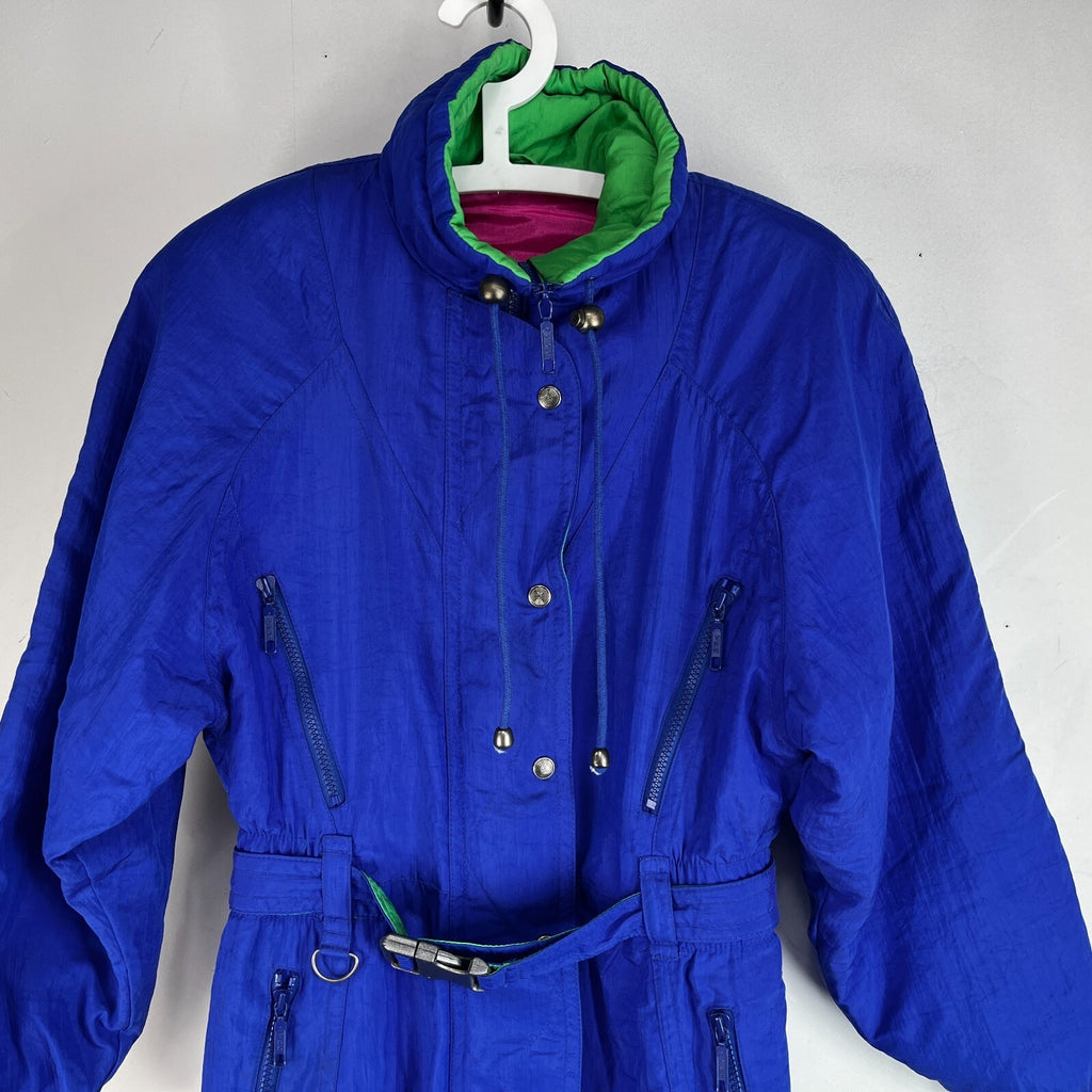 Vintage St Michael Women's Blue Snow Ski Suit One Piece size 12 - Near Mint