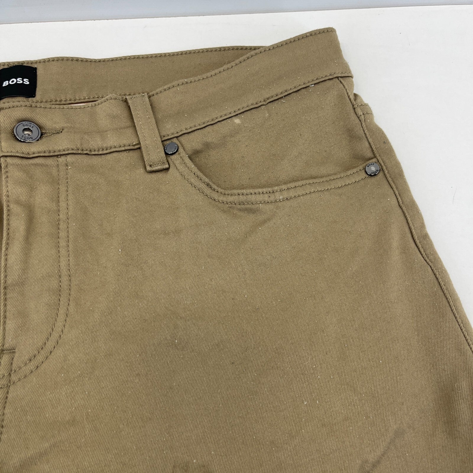 Hugo Boss Delaware Men's Jeans Slim Tapered W36" L32" Tan Brown Stretch