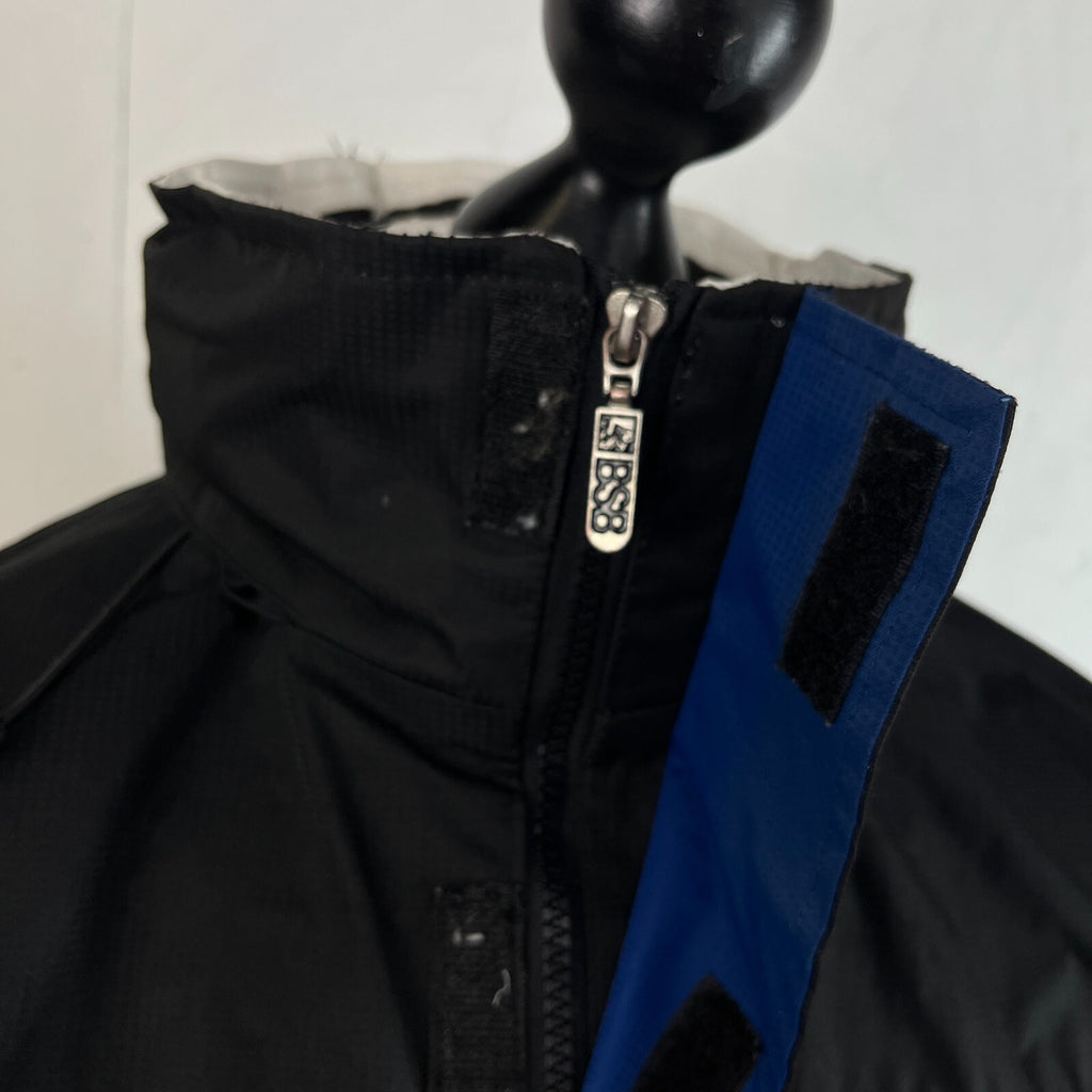 Men's British Superbikes Jacket Black Waterproof Coat with Stow Hood size 2XL
