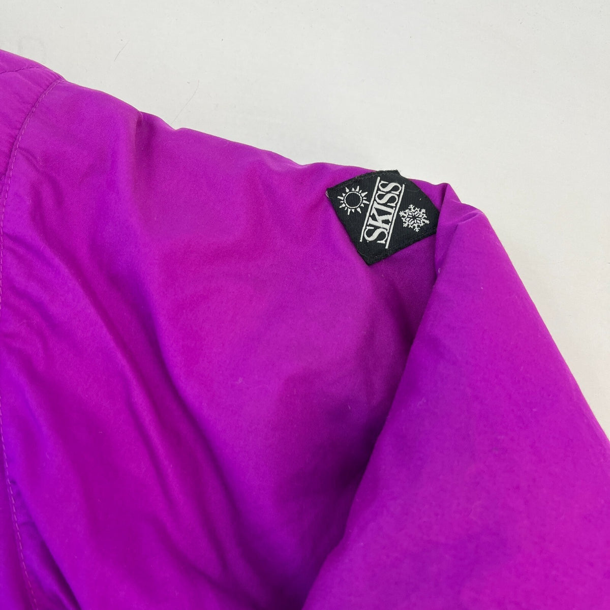 Skiss Women's Vintage Ski Jacket Made in France EU size 40 Pink & Blue - P2P 22"