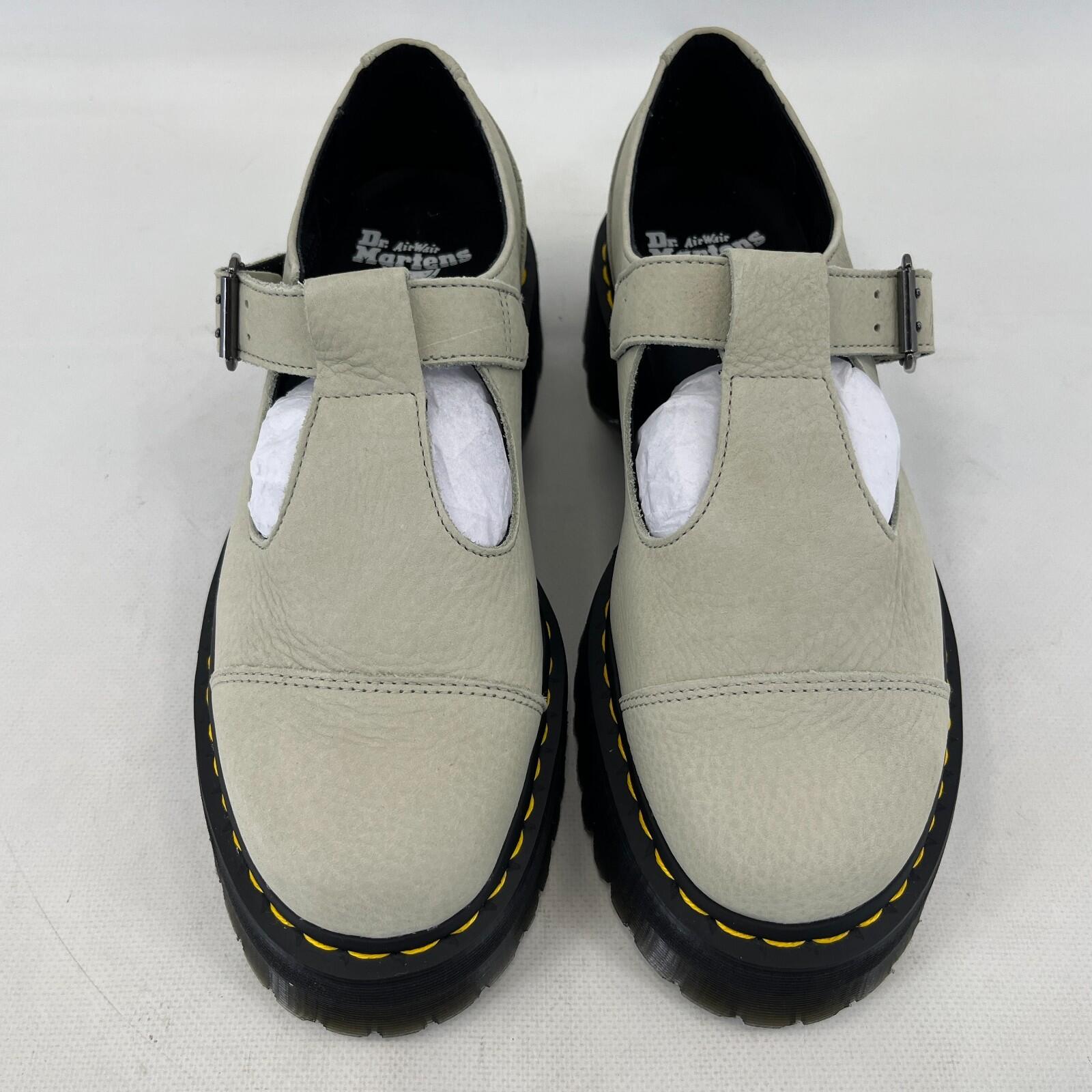 Dr. Martens Bethan Nubuck Leather Platform Mary Jane Shoes UK 8 EU42 Mint Green