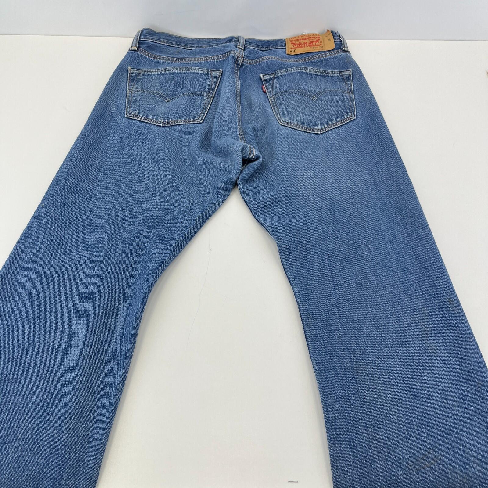 Levi’s 501 Men’s Jeans Mid Blue Straight Leg Button Fly W34" L30"