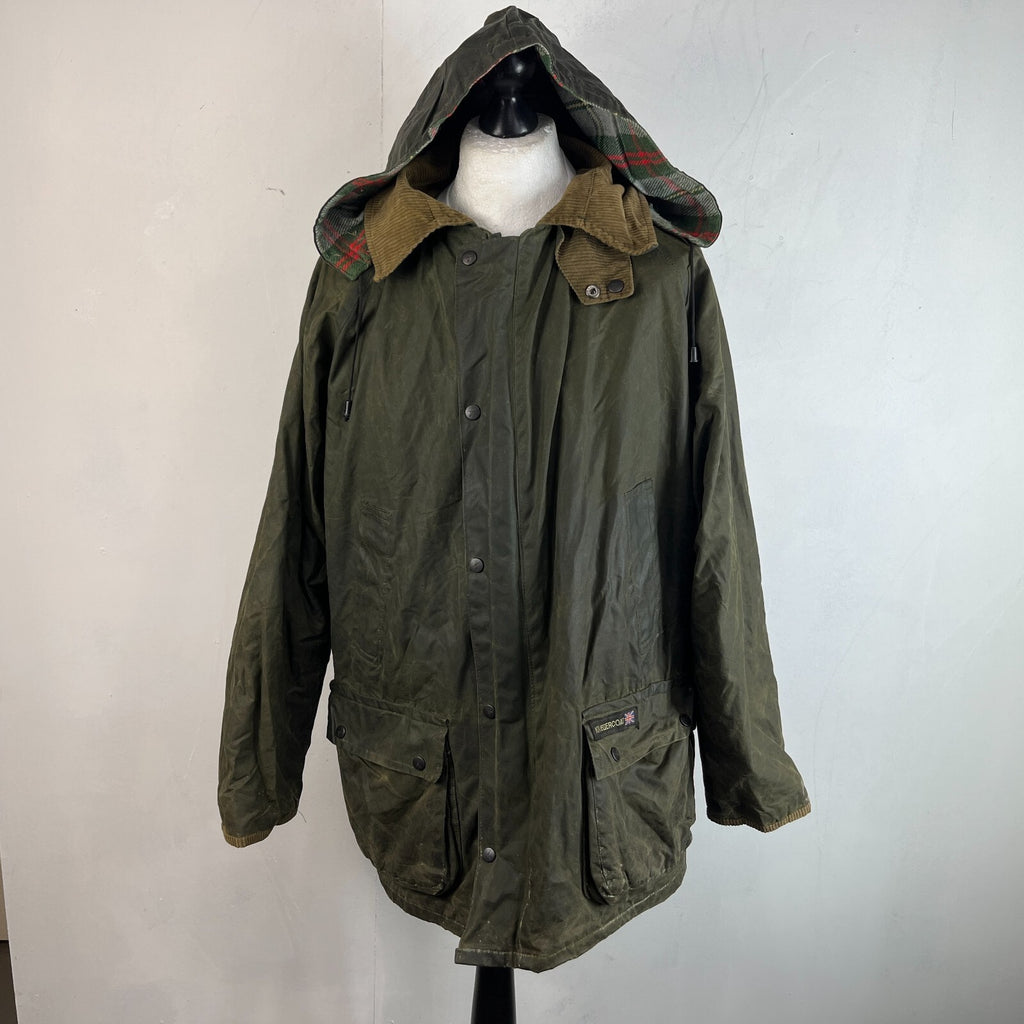Whatbaron Kruegercoat Wax Cotton Jacket Green size Large