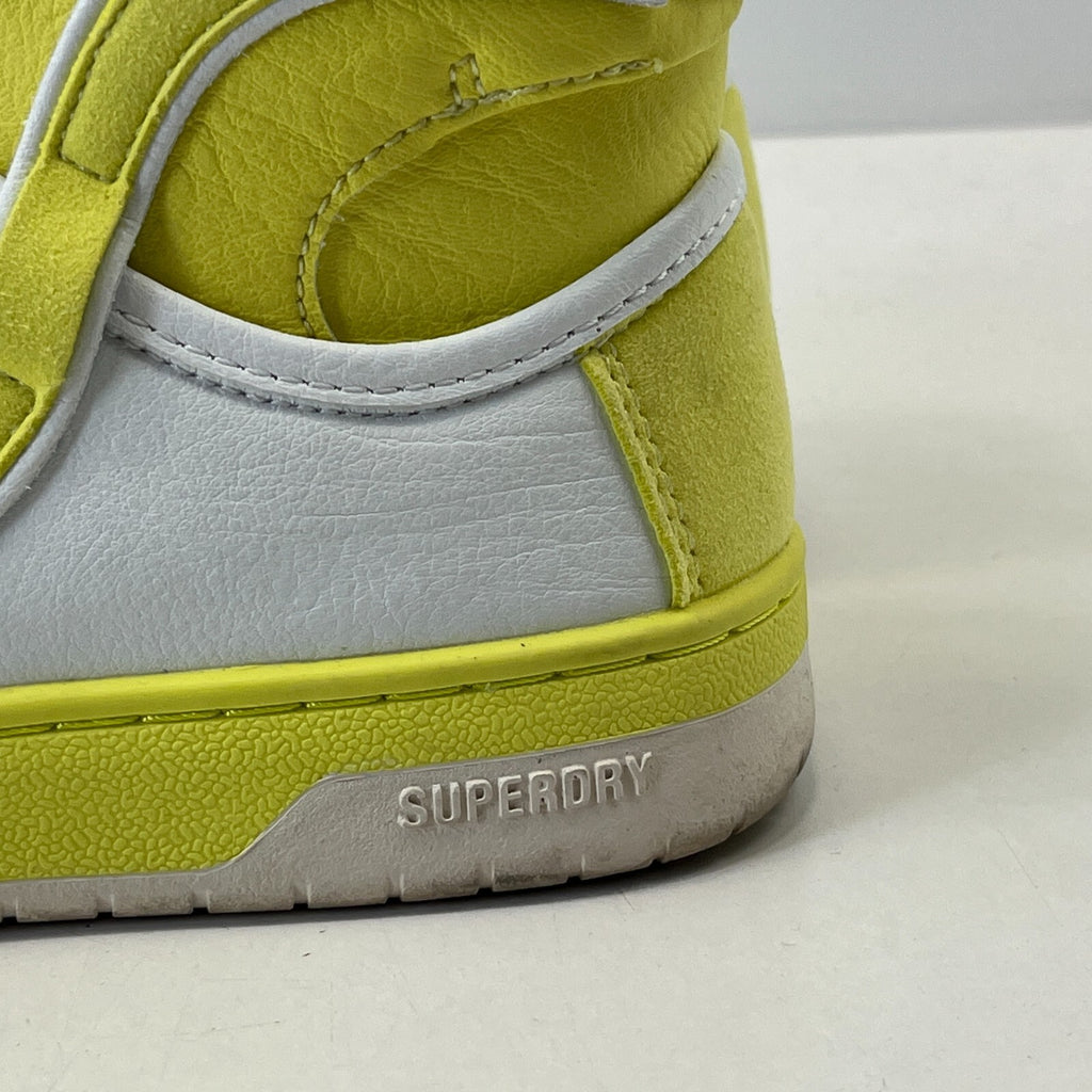 Superdry High Top Trainers - Vegan Leather Yellow White Neutral size UK 4 EU 37