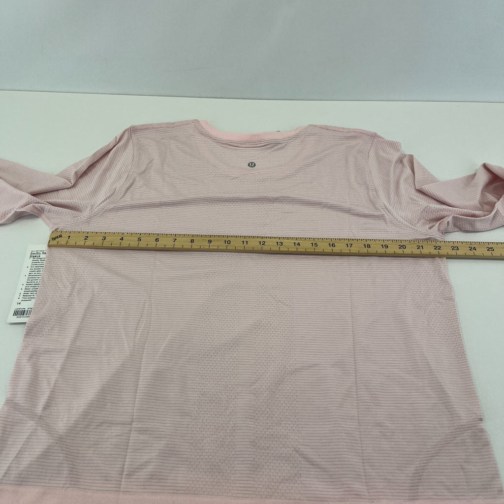 Lululemon Swiftly Relaxed Long-Sleeve Shirt in Pink size UK 18 US 14