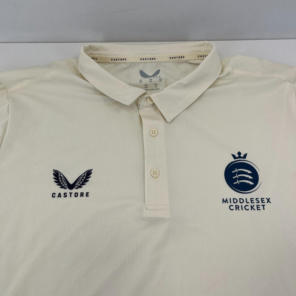 Castore Middlesex Cricket Polo Shirt in Cream Light Beige UK size 3XL