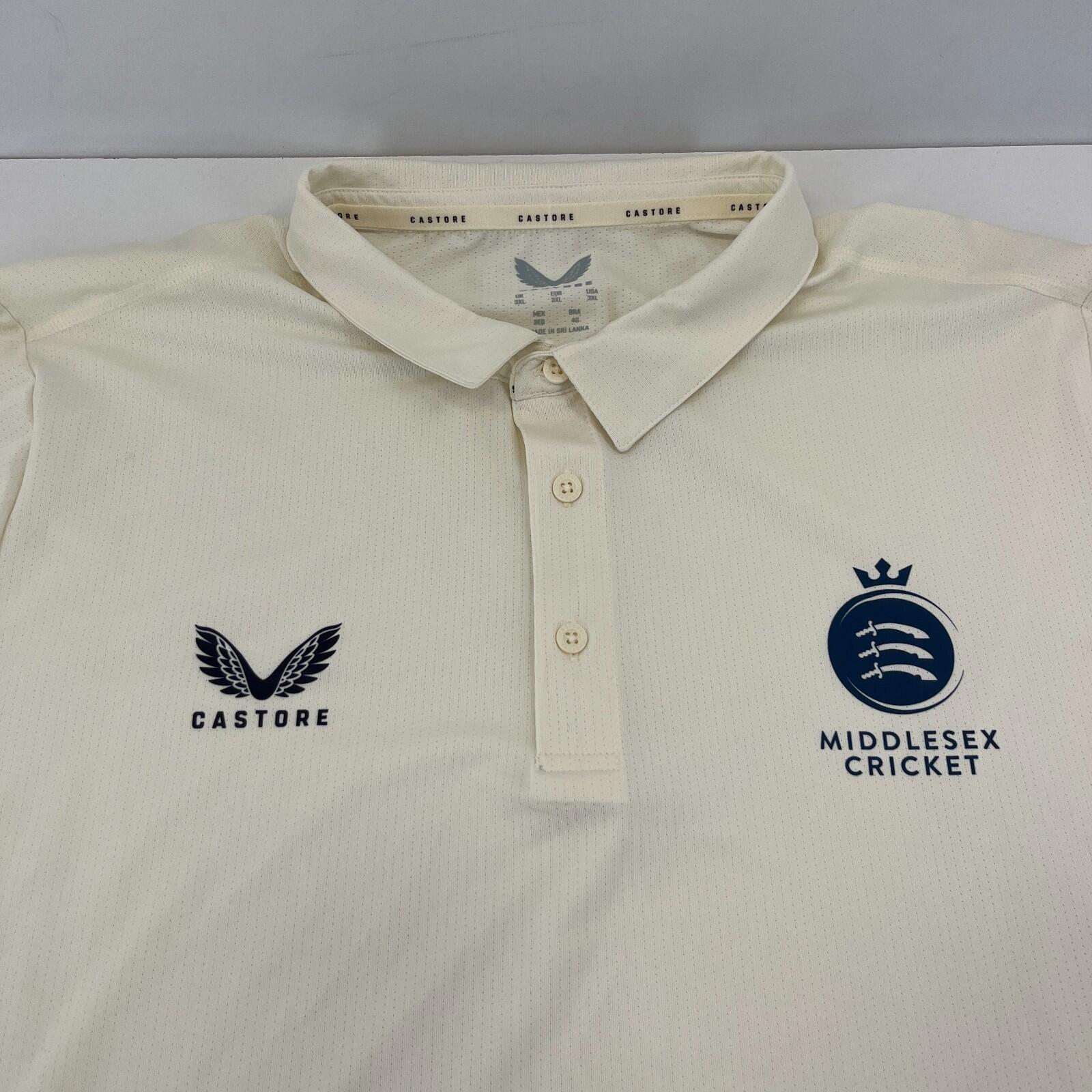 Castore Middlesex Cricket Polo Shirt in Cream Light Beige UK size 3XL