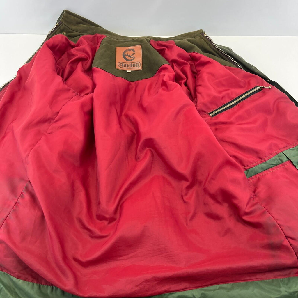Claydon Insulated Wax Jacket Mens Medium Green Full Zip Hunting Country Cotton