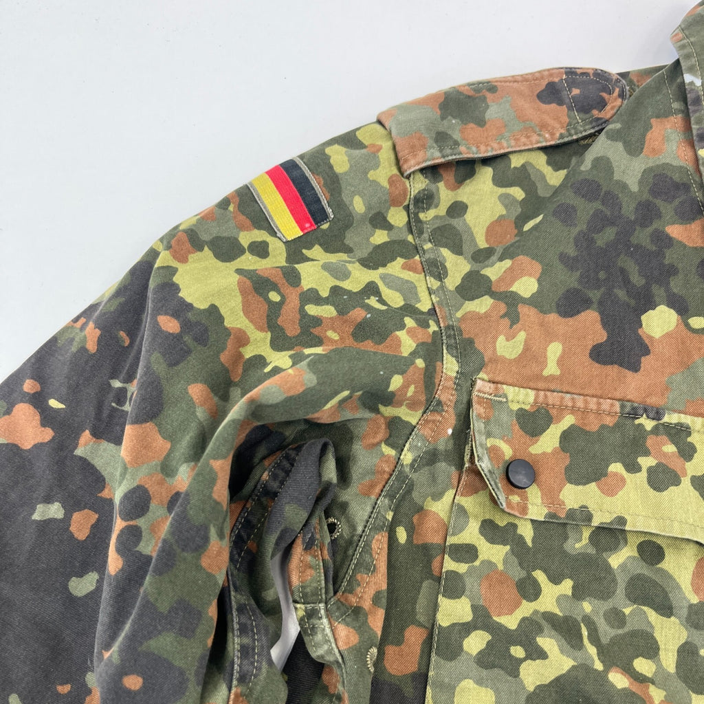 Vtg German Army Flecktarn Camouflage Summer Jacket Combat Green Gr.1 (UK M)