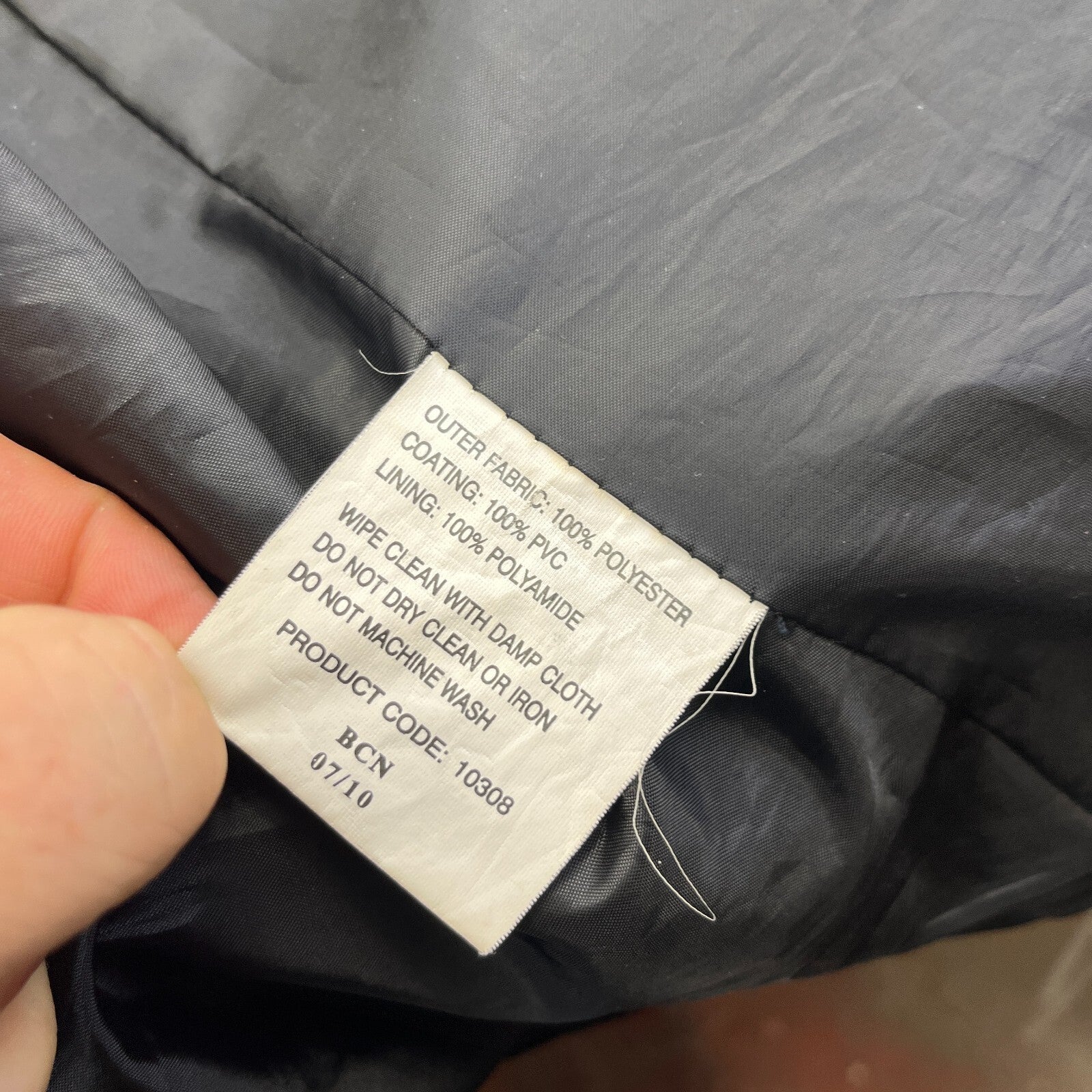 Trojan Men's Waterproof Raincoat Jacket with Hood size Medium Black & Grey
