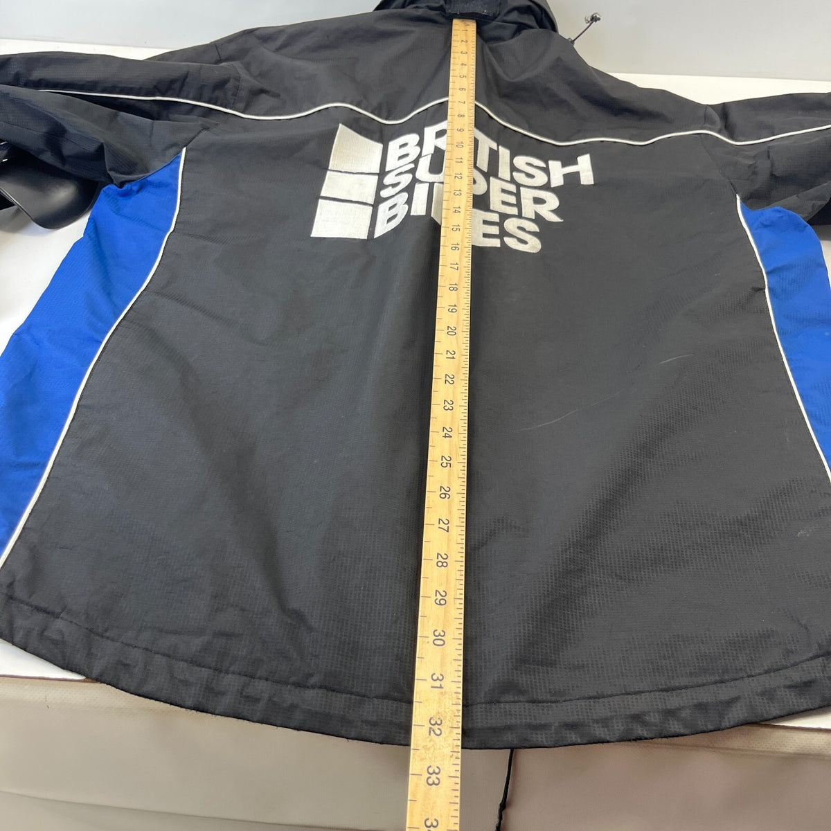 Men's British Superbikes Jacket Black Waterproof Coat with Stow Hood size 2XL