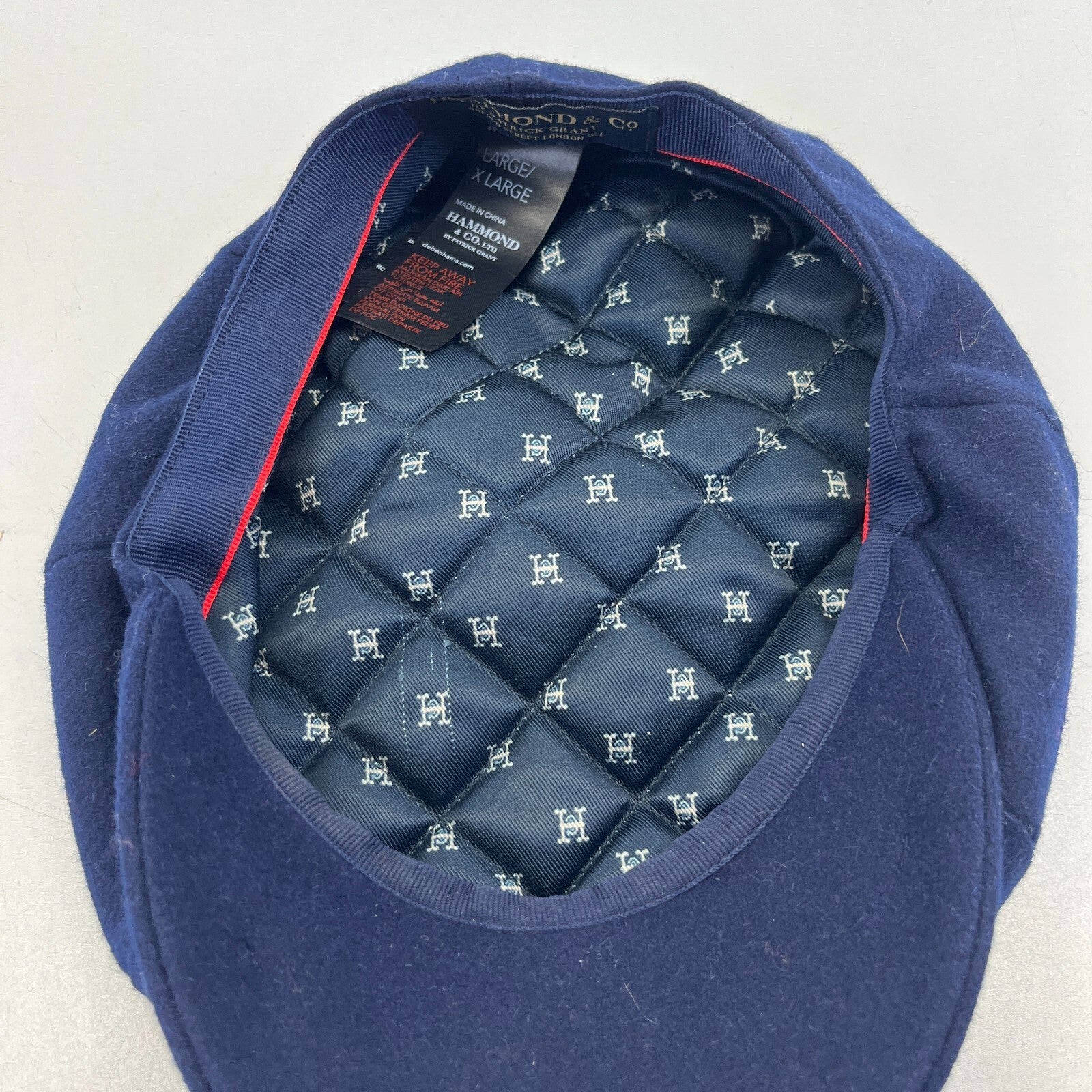 Hammond & Co Patrick Grant Men's Navy Blue Baker Boy Flat Cap size L/XL