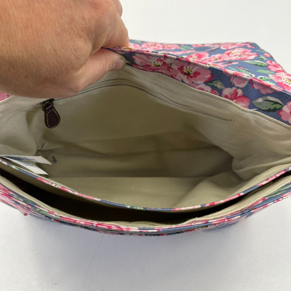 Cath Kidston Medium Crossbody Bag Shoulder Blue Pink Floral Foldover