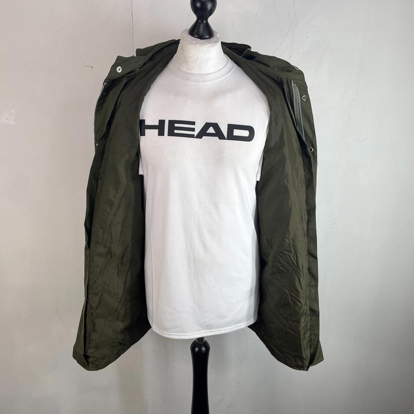 Vtg 80s Women's Bundeswehr German Army Parka Jacket Olive Green & Liner size L