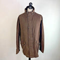 Gant Waxed Cotton Blend Field Jacket Wax Cord Collar Dark Brown Mens Large