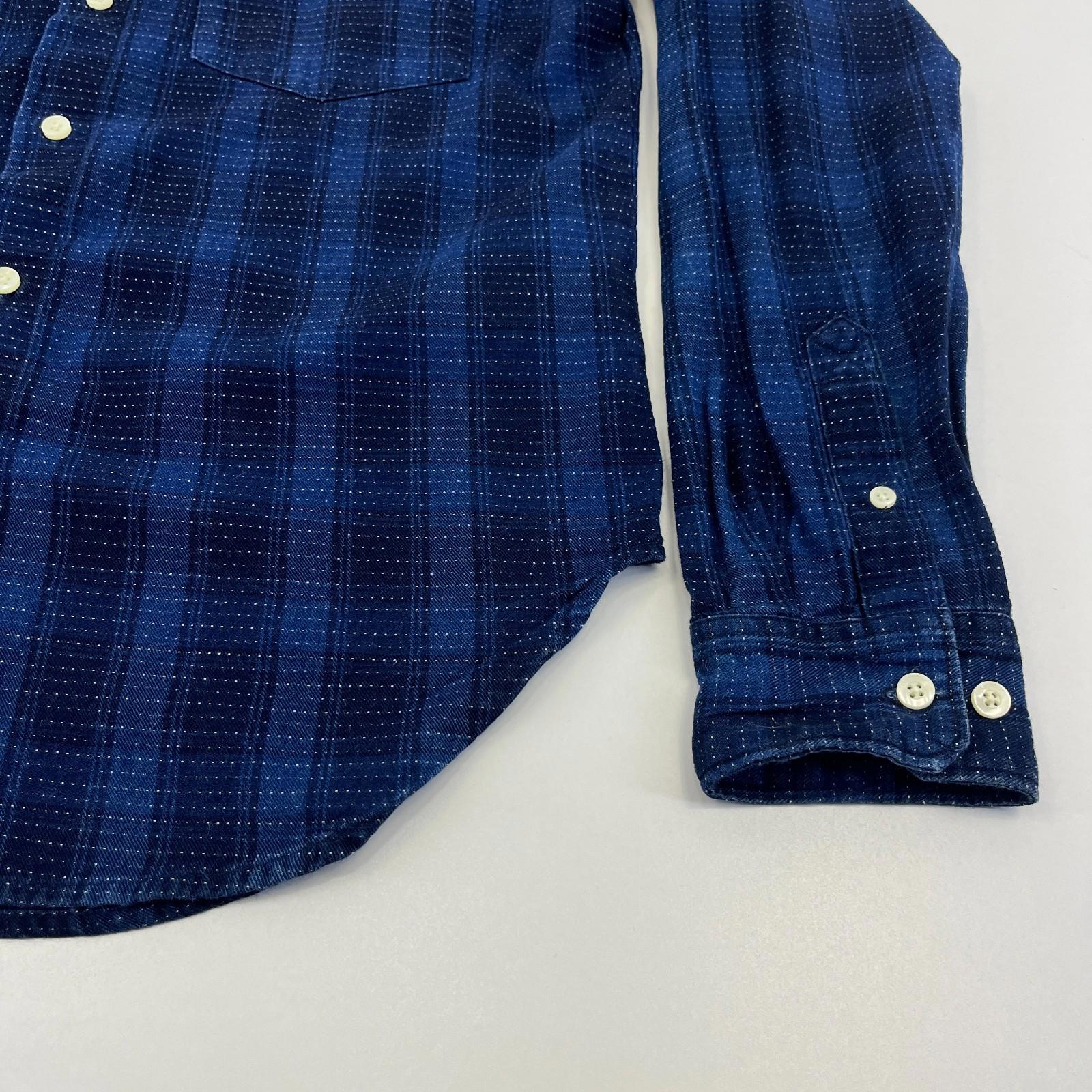 Barbour Men's Blue Check Flannel Shirt Button Up Long Sleeve - UK size M