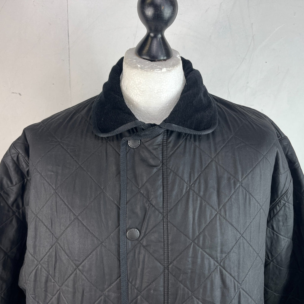 Barbour Duracotton Polarfleece Quilted Jacket in Black size XL